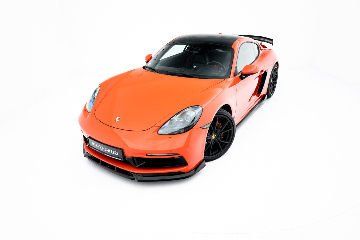 Frontlippe V.3 passend für Porsche 718 Cayman GTS 982c schwarz Hochglanz