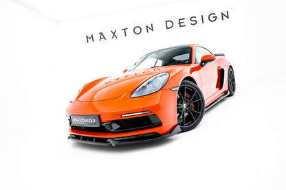 Frontlippe V.3 passend für Porsche 718 Cayman GTS 982c schwarz Hochglanz