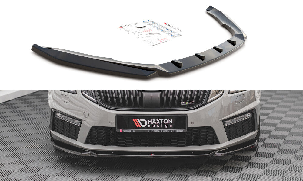 Frontlippe V.3 passend für Skoda Octavia RS Mk3 FL schwarz Hochglanz