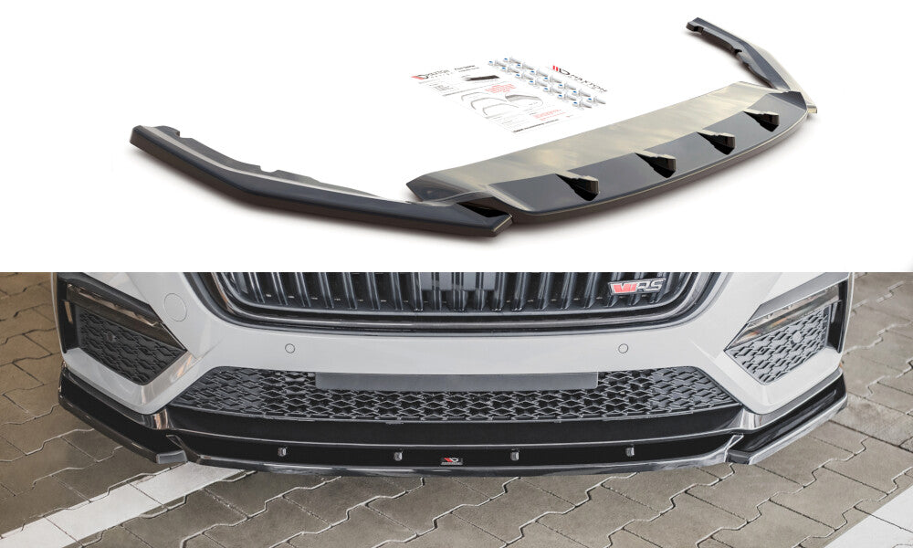 Frontlippe V.3 passend für Skoda Octavia RS Mk4 schwarz Hochglanz