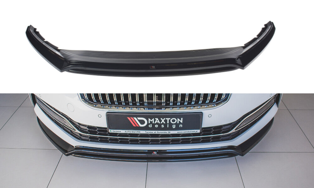Frontlippe V.3 passend für Skoda Superb Liftback / Combi Mk3 FL schwarz Hochglanz
