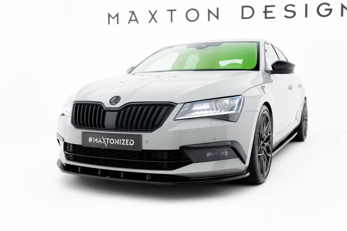 Frontlippe V.3 passend für Skoda Superb Liftback / Combi Mk3 schwarz Hochglanz