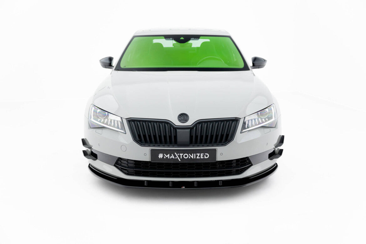 Frontlippe V.3 passend für Skoda Superb Liftback / Combi Mk3 schwarz Hochglanz