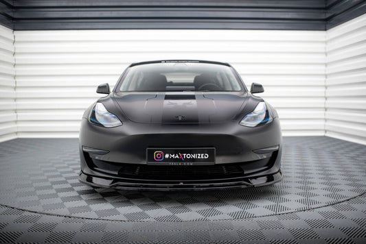 Frontlippe V.3 passend für Tesla Model 3 schwarz Hochglanz