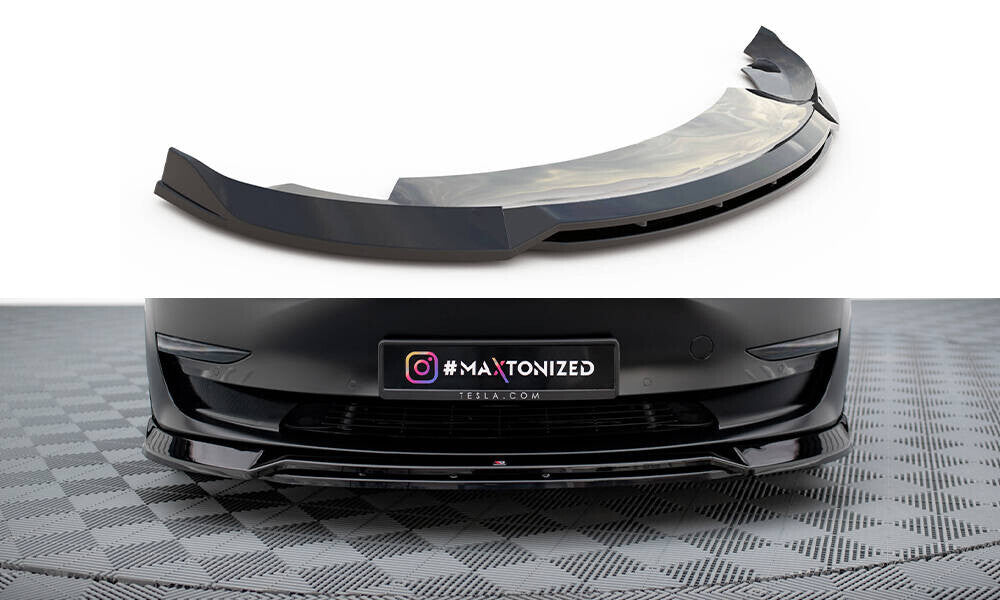 Frontlippe V.3 passend für Tesla Model 3 schwarz Hochglanz