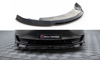 Frontlippe V.3 passend für Tesla Model 3 schwarz Hochglanz