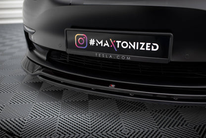 Frontlippe V.3 passend für Tesla Model 3 schwarz Hochglanz