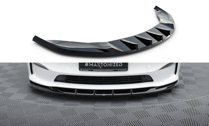 Frontlippe V.3 passend für Tesla Model S Plaid Mk1 FL schwarz Hochglanz