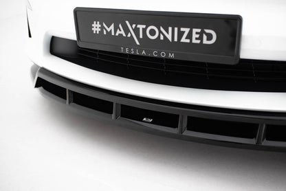 Frontlippe V.3 passend für Tesla Model X Mk1 FL schwarz Hochglanz