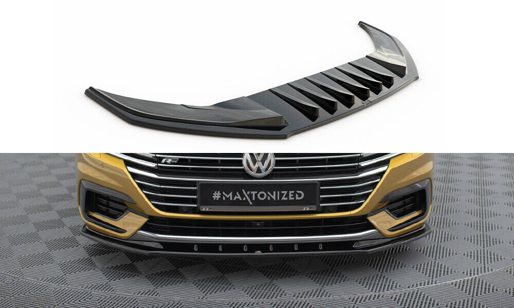 Frontlippe V.3 passend für VW Arteon R-Line Limousine / Shooting Brake Mk1 schwarz Hochglanz