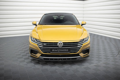 Frontlippe V.3 passend für VW Arteon R-Line Limousine / Shooting Brake Mk1 schwarz Hochglanz