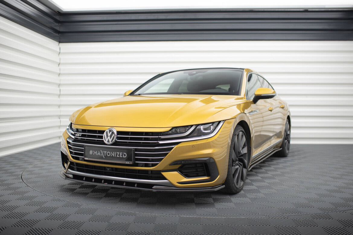 Frontlippe V.3 passend für VW Arteon R-Line Limousine / Shooting Brake Mk1 schwarz Hochglanz