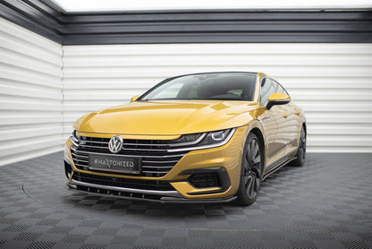 Frontlippe V.3 passend für VW Arteon R-Line Limousine / Shooting Brake Mk1 schwarz Hochglanz