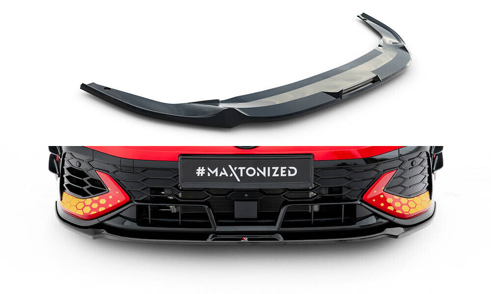 Frontlippe V.3 passend für VW Golf GTI Clubsport Mk8 FL schwarz Hochglanz