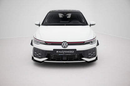 Frontlippe V.3 passend für VW Golf GTI / GTE / R-Line Mk8 FL schwarz Hochglanz + Flaps matt