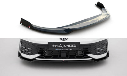 Frontlippe V.3 passend für VW Golf GTI / GTE / R-Line Mk8 FL schwarz Hochglanz + Flaps matt