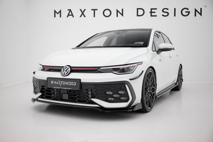 Frontlippe V.3 passend für VW Golf GTI / GTE / R-Line Mk8 FL schwarz Hochglanz + Flaps matt