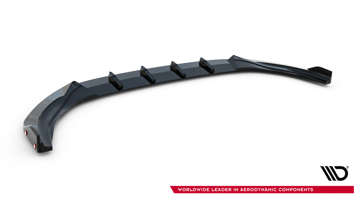Frontlippe V.3 passend für VW Golf R Hatchback / Variant Mk8 FL schwarz Hochglanz + Flaps matt