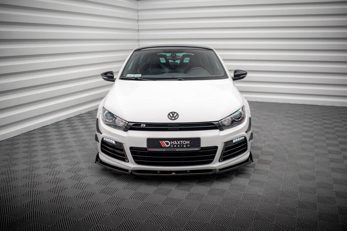 Frontlippe V.3 passend für VW Scirocco R Mk3 schwarz Hochglanz + Flaps matt
