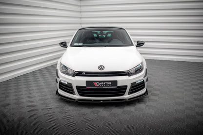 Frontlippe V.3 passend für VW Scirocco R Mk3 schwarz Hochglanz + Flaps matt
