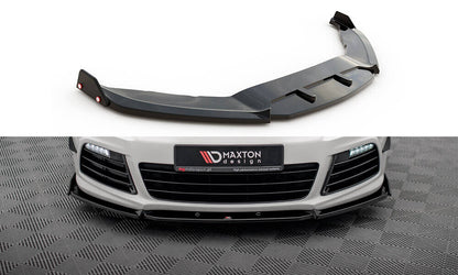 Frontlippe V.3 passend für VW Scirocco R Mk3 schwarz Hochglanz + Flaps matt