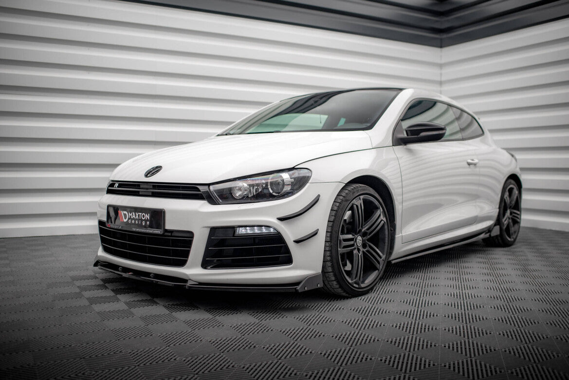Frontlippe V.3 passend für VW Scirocco R Mk3 schwarz Hochglanz + Flaps matt