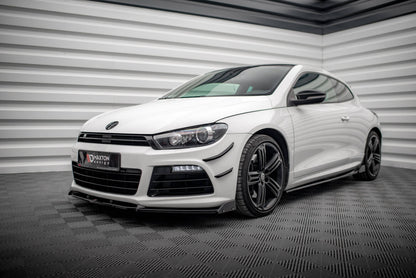 Frontlippe V.3 passend für VW Scirocco R Mk3 schwarz Hochglanz + Flaps matt