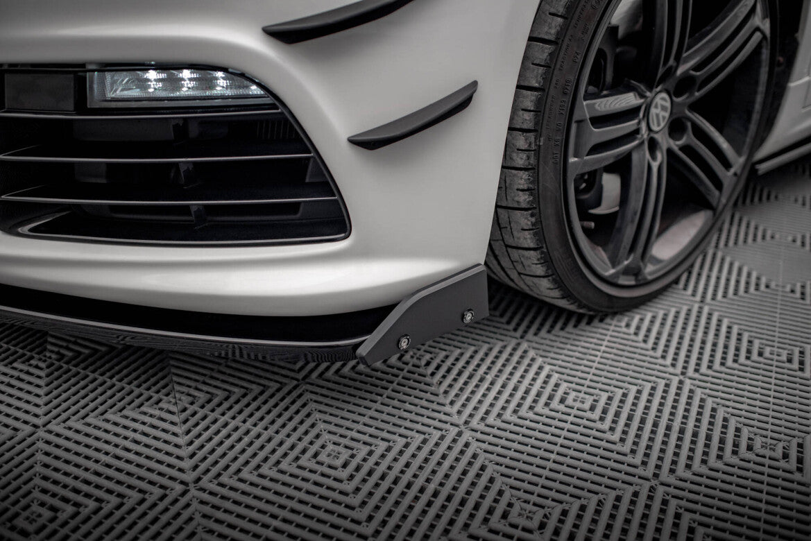 Frontlippe V.3 passend für VW Scirocco R Mk3 schwarz Hochglanz + Flaps matt