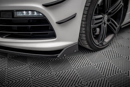 Frontlippe V.3 passend für VW Scirocco R Mk3 schwarz Hochglanz + Flaps matt