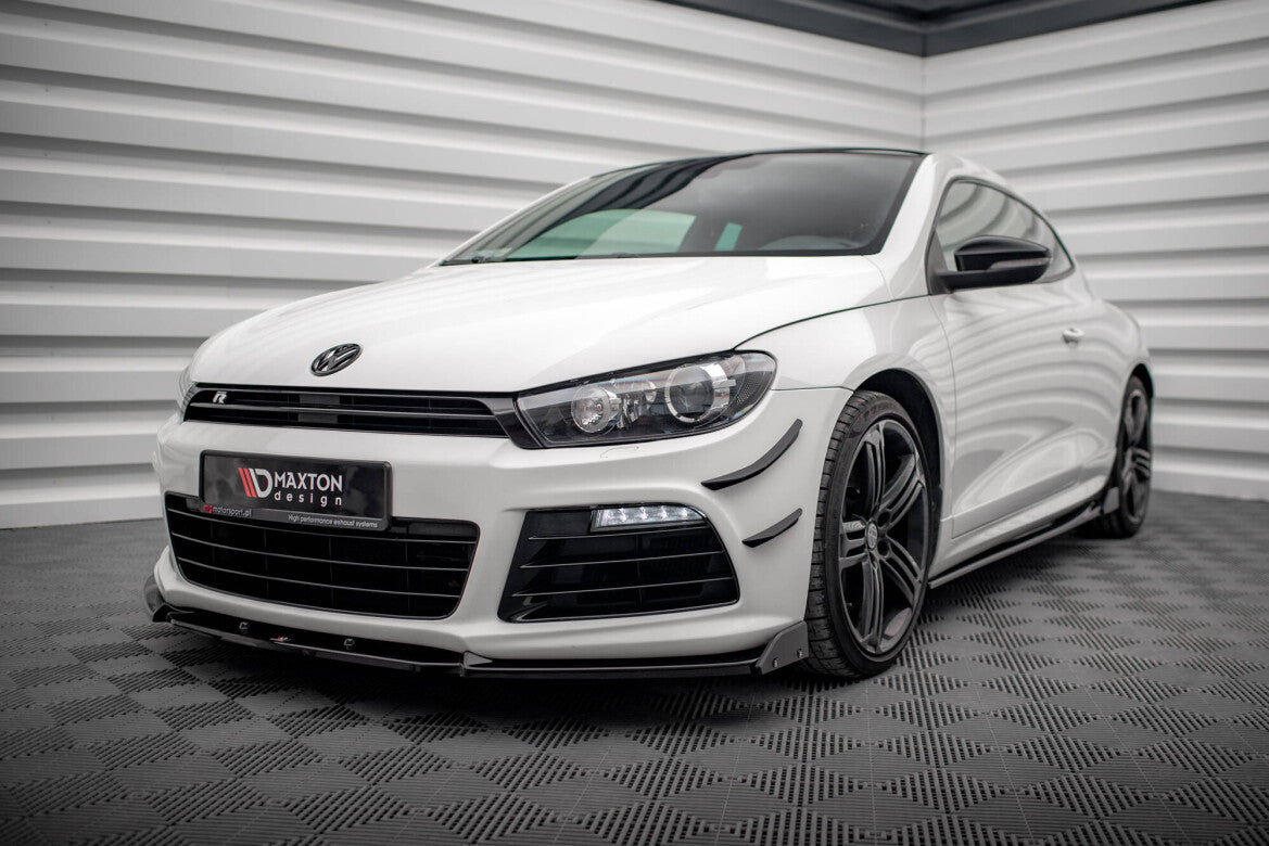 Frontlippe V.3 passend für VW Scirocco R Mk3 schwarz Hochglanz + Flaps matt