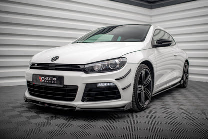 Frontlippe V.3 passend für VW Scirocco R Mk3 schwarz Hochglanz + Flaps matt