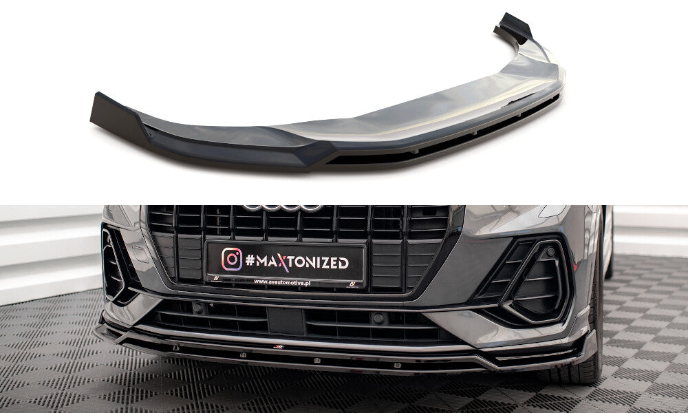 Frontlippe V.4 passend für Audi Q3 Sportback / SUV S-Line F3 schwarz Hochglanz