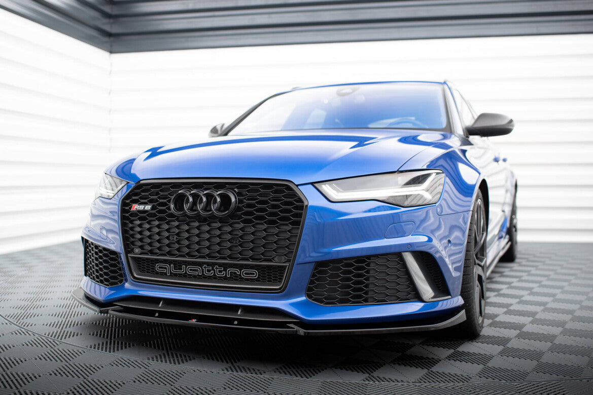 Frontlippe V.4 passend für Audi RS6 C7 / C7 FL schwarz Hochglanz