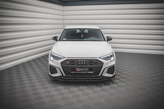 Frontlippe V.4 passend für Audi S3 / A3 S-Line 8Y schwarz Hochglanz