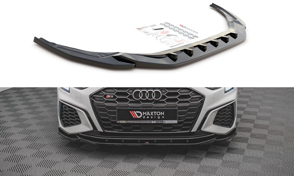 Frontlippe V.4 passend für Audi S3 / A3 S-Line 8Y schwarz Hochglanz