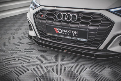 Frontlippe V.4 passend für Audi S3 / A3 S-Line 8Y schwarz Hochglanz