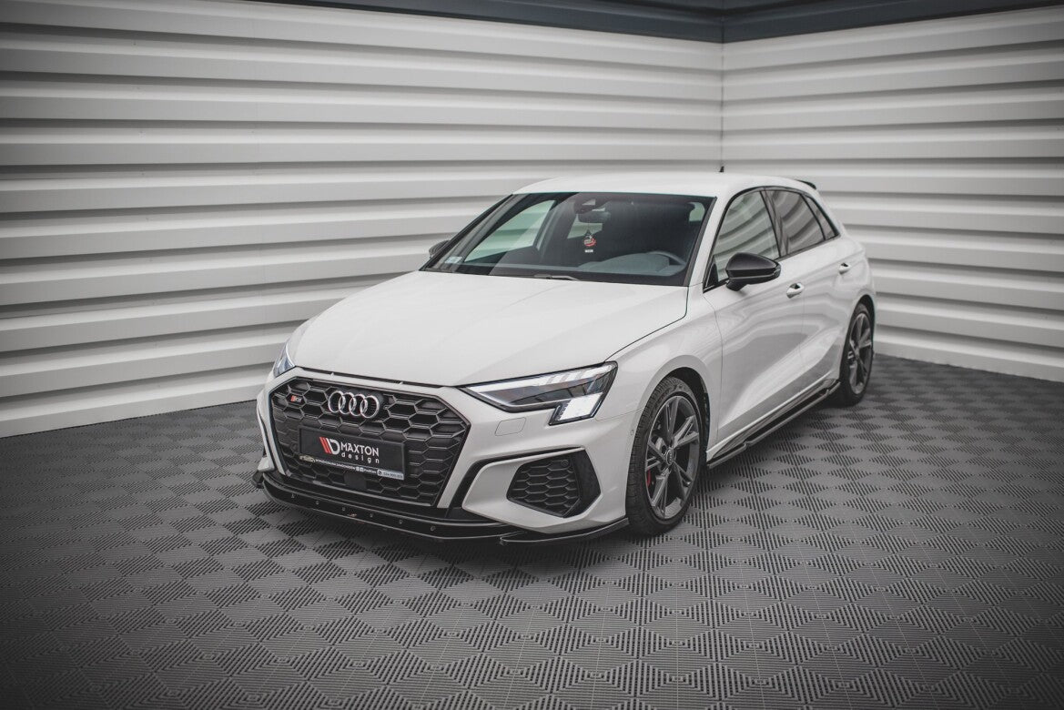 Frontlippe V.4 passend für Audi S3 / A3 S-Line 8Y schwarz Hochglanz