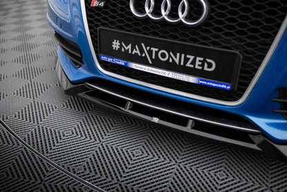 Frontlippe V.4 passend für Audi S4 / A4 S-Line B8 schwarz Hochglanz