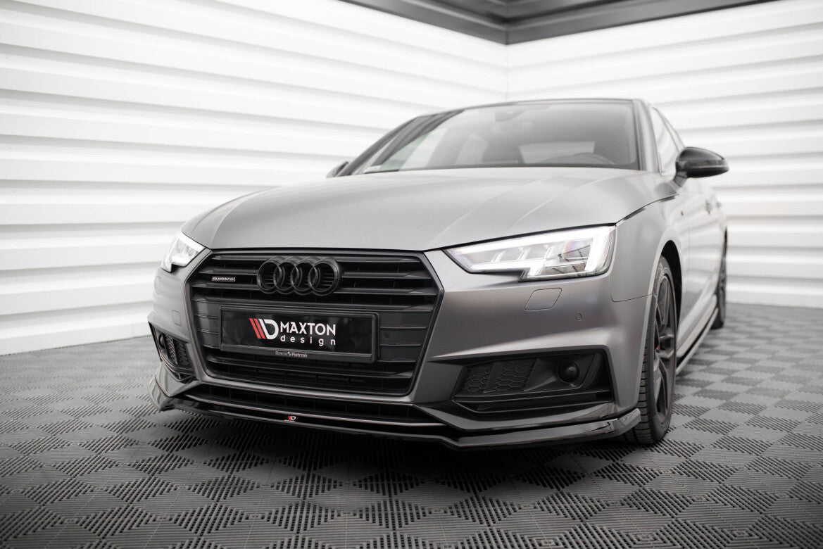 Frontlippe V.4 passend für Audi S4 / A4 S-Line B9 schwarz Hochglanz