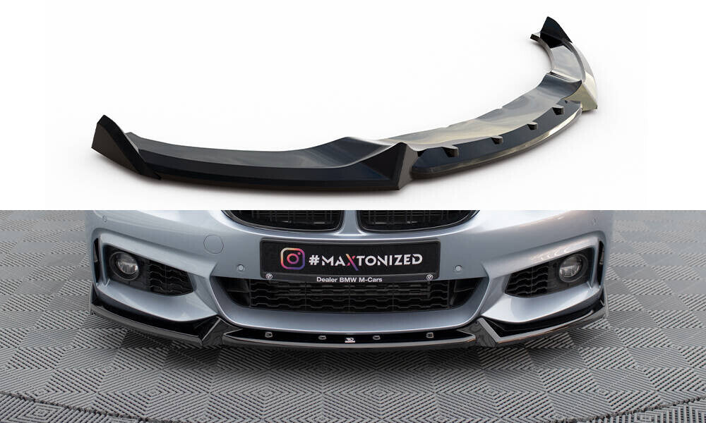 Frontlippe V.4 passend für BMW 4er Coupe / Gran Coupe / Cabrio M-Paket F32 / F36 / F33 schwarz Hochglanz