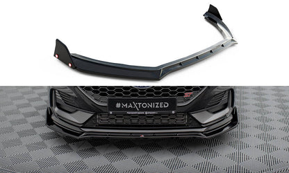 Frontlippe V.4 passend für Ford Fiesta ST / ST-line Mk8 FL schwarz Hochglanz + Flaps matt