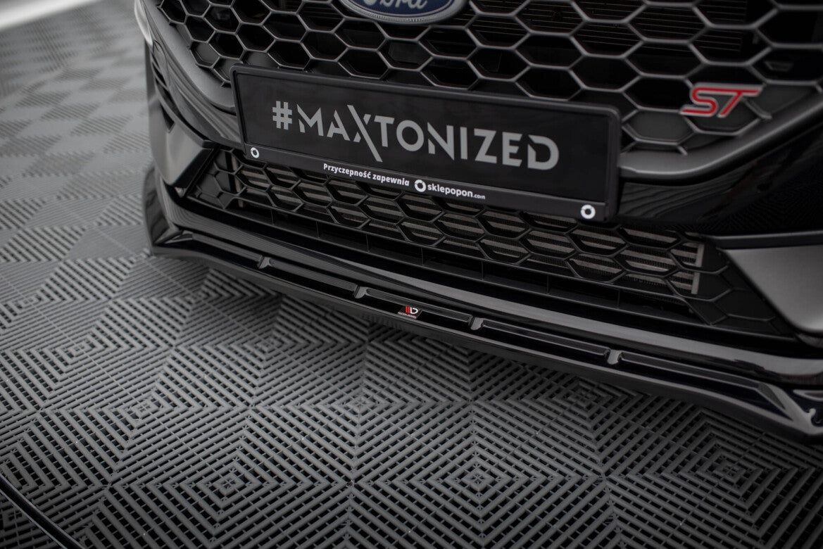 Frontlippe V.4 passend für Ford Fiesta ST / ST-line Mk8 FL schwarz Hochglanz + Flaps matt