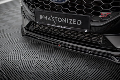 Frontlippe V.4 passend für Ford Fiesta ST / ST-line Mk8 FL schwarz Hochglanz + Flaps matt