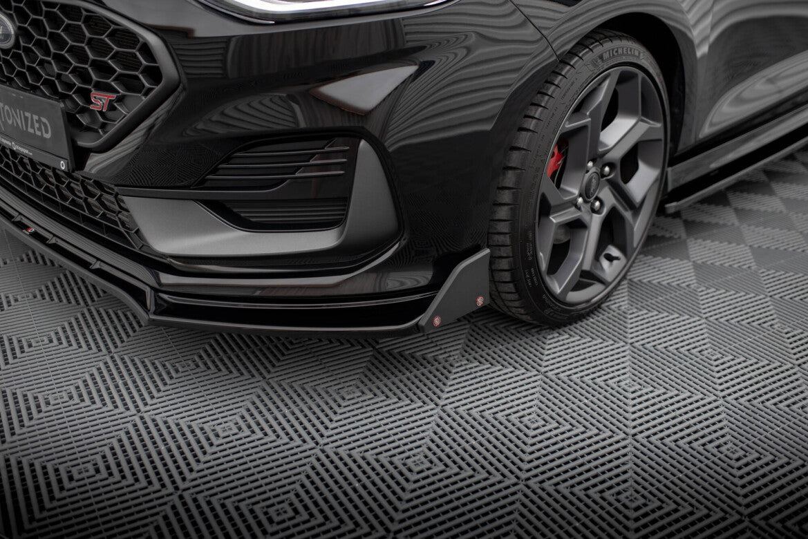 Frontlippe V.4 passend für Ford Fiesta ST / ST-line Mk8 FL schwarz Hochglanz + Flaps matt