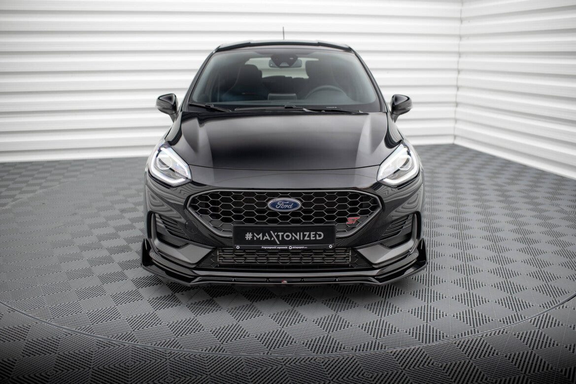 Frontlippe V.4 passend für Ford Fiesta ST / ST-line Mk8 FL schwarz Hochglanz + Flaps matt