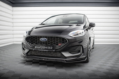 Frontlippe V.4 passend für Ford Fiesta ST / ST-line Mk8 FL schwarz Hochglanz