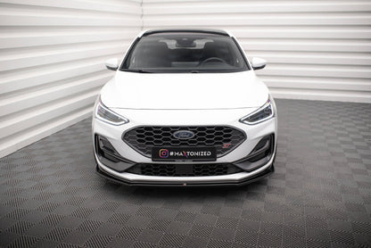 Frontlippe V.4 passend für Ford Focus ST / ST-Line Mk4 FL schwarz Hochglanz