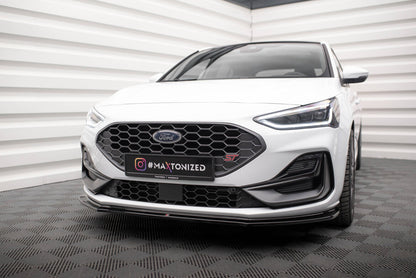Frontlippe V.4 passend für Ford Focus ST / ST-Line Mk4 FL schwarz Hochglanz