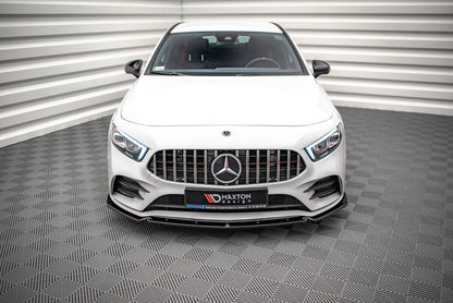 Frontlippe V.4 passend für Mercedes A35 AMG / AMG-Line W177 schwarz Hochglanz