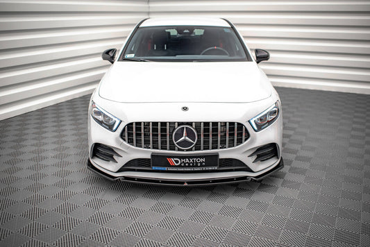 Frontlippe V.4 passend für Mercedes A35 AMG / AMG-Line W177 schwarz Hochglanz
